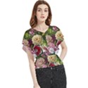 Parrot Painting Flower Art Butterfly Chiffon Blouse View1