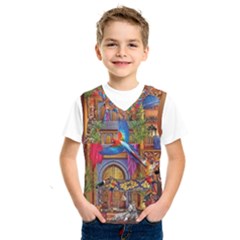 Arabian Street Art Colorful Peacock Tiger Man Parrot Horse Dancer Fantasy Kids  Basketball Tank Top by Cemarart
