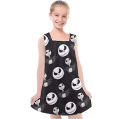 Jack Print, White, Before, Plain, Black, Simple, Christmas Kids  Cross Back Dress by nateshop