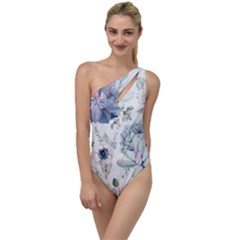 Nature, Floral, Flower, Print, Vintage To One Side Swimsuit by nateshop