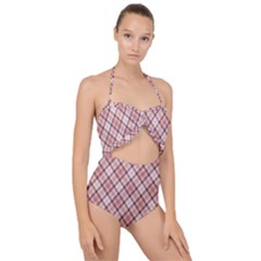 Pink Burberry, Abstract Scallop Top Cut Out Swimsuit by nateshop