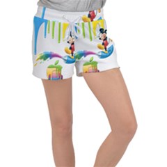 Mickey Mouse, Apple Iphone, Disney, Logo Women s Velour Lounge Shorts by nateshop