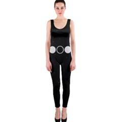 Moon Phases, Eclipse, Black One Piece Catsuit by nateshop