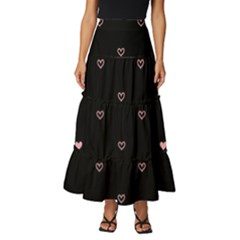 Heart, Background Tiered Ruffle Maxi Skirt