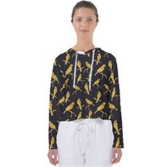 Background With Golden Birds Women s Slouchy Sweat