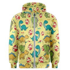 Seamless Pattern With Cute Dinosaurs Character Men s Zipper Hoodie by Ndabl3x