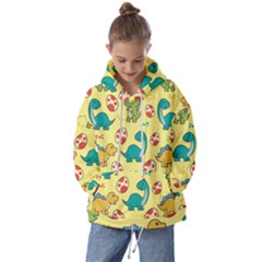 Seamless Pattern With Cute Dinosaurs Character Kids  Oversized Hoodie by Ndabl3x