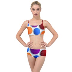 Abstract Dots Colorful Layered Top Bikini Set by nateshop