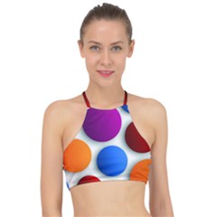 Abstract Dots Colorful Halter Bikini Top