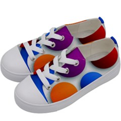 Abstract Dots Colorful Kids  Low Top Canvas Sneakers