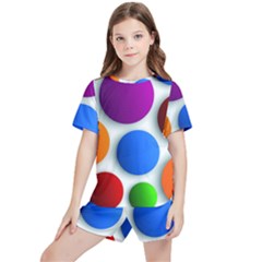 Abstract Dots Colorful Kids  T-shirt And Sports Shorts Set