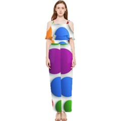 Abstract Dots Colorful Draped Sleeveless Chiffon Jumpsuit by nateshop