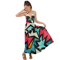 Abstract, Colorful, Colors Backless Maxi Beach Dress by nateshop