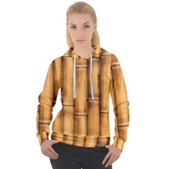 Brown Bamboo Texture  Women s Overhead Hoodie by nateshop