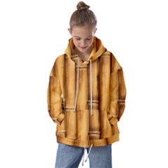 Brown Bamboo Texture  Kids  Oversized Hoodie by nateshop