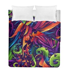 Colorful Floral Patterns, Abstract Floral Background Duvet Cover Double Side (full/ Double Size)