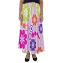 Colorful Flowers Pattern Floral Patterns Flared Maxi Skirt View1