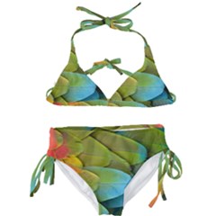 Parrot Feathers Texture Feathers Backgrounds Kids  Classic Bikini Set by nateshop