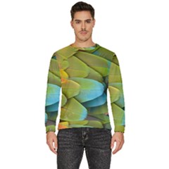 Parrot Feathers Texture Feathers Backgrounds Men s Fleece Sweatshirt by nateshop