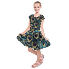 Peacock Feathers, Bird, Spirituality, Symbol, Spiritual, Kids  Short Sleeve Dress by nateshop