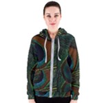 Peacock Feathers, Feathers, Peacock Nice Women s Zipper Hoodie