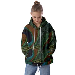 Peacock Feathers, Feathers, Peacock Nice Kids  Oversized Hoodie