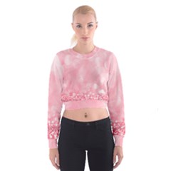 Pink Glitter Background Cropped Sweatshirt by nateshop