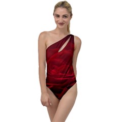 Rose Red Rose Red Flower Petals Waves Glow To One Side Swimsuit by Proyonanggan