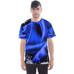 Blue Rose Bloom Blossom Men s Sport Mesh T-shirt