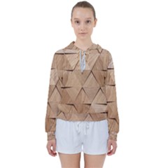 Wooden Triangles Texture, Wooden Wooden Women s Tie Up Sweat