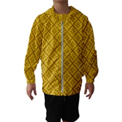 Yellow Floral Pattern Vintage Pattern, Yellow Background, Kids  Hooded Windbreaker by nateshop