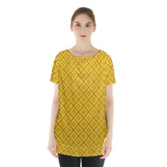 Yellow Floral Pattern Vintage Pattern, Yellow Background, Skirt Hem Sports Top by nateshop