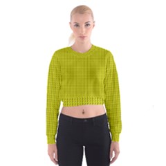 Yellow Lego Texture Macro, Yellow Dots Background Cropped Sweatshirt