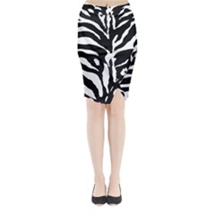 Zebra-black White Midi Wrap Pencil Skirt by nateshop