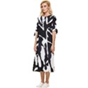 Zebra-black White Bow Sleeve Chiffon Midi Dress View2