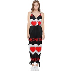 Mom And Dad, Father, Feeling, I Love You, Love Sleeveless Tie Ankle Chiffon Jumpsuit by nateshop