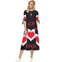 Mom And Dad, Father, Feeling, I Love You, Love Bow Sleeve Chiffon Midi Dress View1