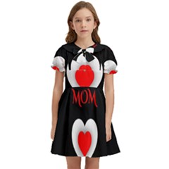 Mom And Dad, Father, Feeling, I Love You, Love Kids  Bow Tie Puff Sleeve Dress by nateshop