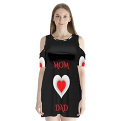 Mom And Dad, Father, Feeling, I Love You, Love Shoulder Cutout Velvet One Piece by nateshop