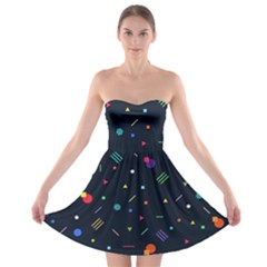 Abstract Minimalism Digital Art, Strapless Bra Top Dress