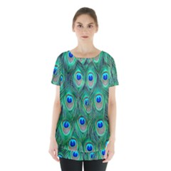 Feather, Bird, Pattern, Peacock, Texture Skirt Hem Sports Top by nateshop