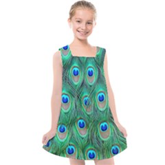 Feather, Bird, Pattern, Peacock, Texture Kids  Cross Back Dress by nateshop