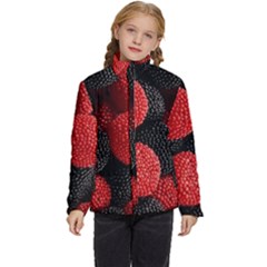 Berry,curved, Edge, Kids  Puffer Bubble Jacket Coat by nateshop