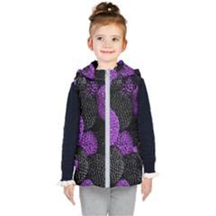 Berry,raspberry, Plus, One Kids  Hooded Puffer Vest by nateshop