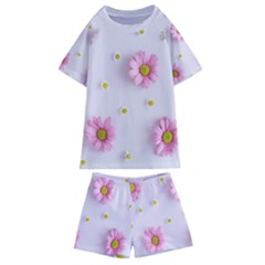 Springpurple Flower On A Purple Background Kids  Swim T-shirt And Shorts Set by nateshop