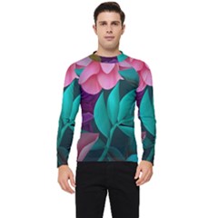 Flowers, Mate, Pink, Purple, Stock Wall Men s Long Sleeve Rash Guard by nateshop