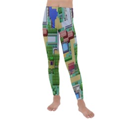 Pixel Map Game Kids  Lightweight Velour Leggings