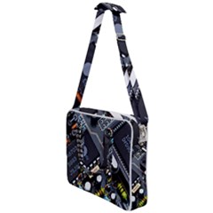 Motherboard Board Circuit Electronic Technology Cross Body Office Bag by Cemarart