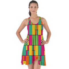 Abstract-background Show Some Back Chiffon Dress by nateshop