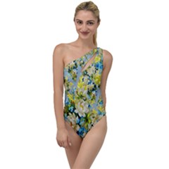 Background-flowers To One Side Swimsuit by nateshop